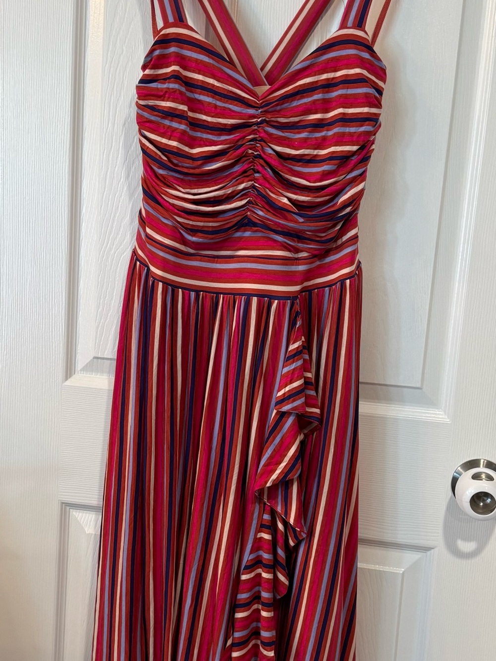 NWOT Maeve Anthropologie 1x Striped Ruched Sundress in Pink and Red - Women